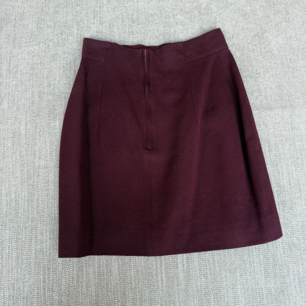 Bebe Two-Piece Suit Set Blazer & Skirt Womens 2 Burgundy Wool Single Breasted